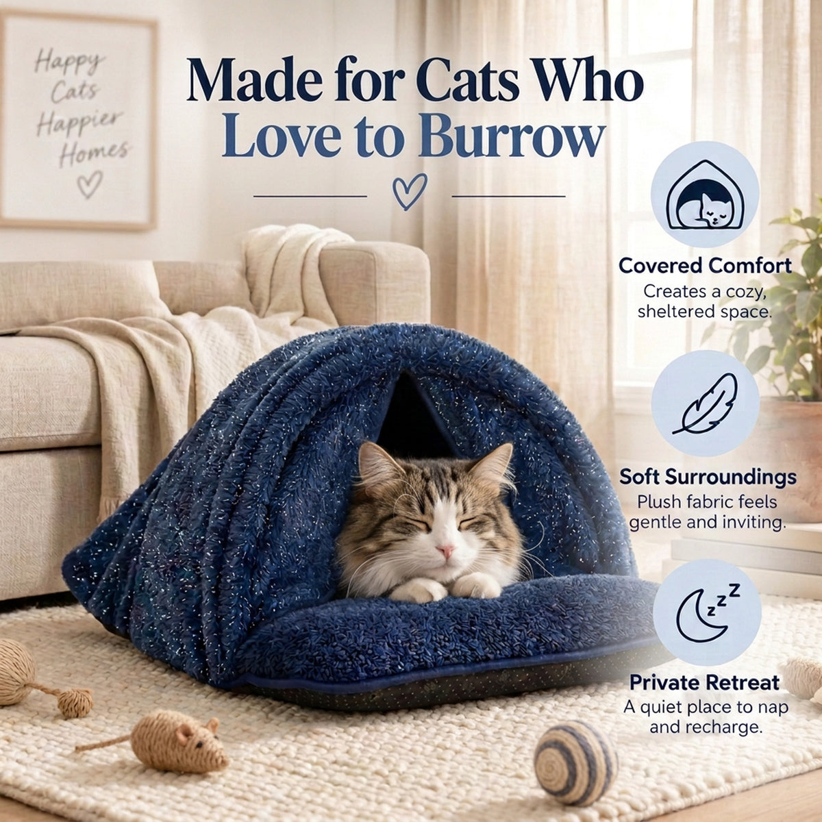 GGIB Cozy Cat Cave Bed