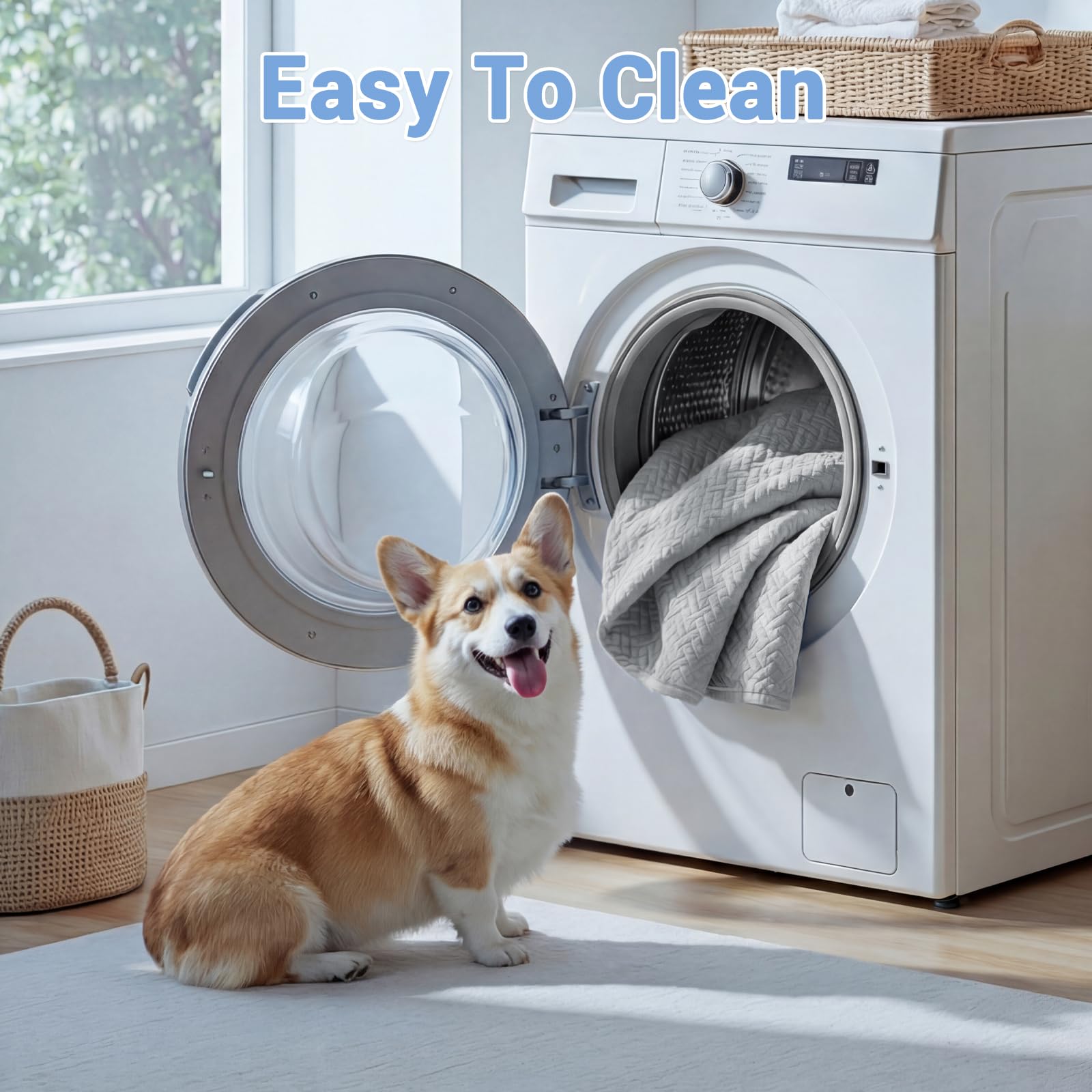 GGIB Cooling Human Dog Bed for Summer, Breathable Washable Floor Lounger for People & Pets, 72"x41"x12", Glacier Grey, Pet Bed for Hot Weather Relaxing